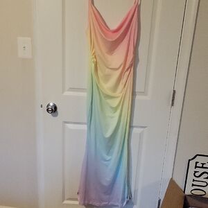 SHEIN Light Rainbow  Washable Maternity Dress